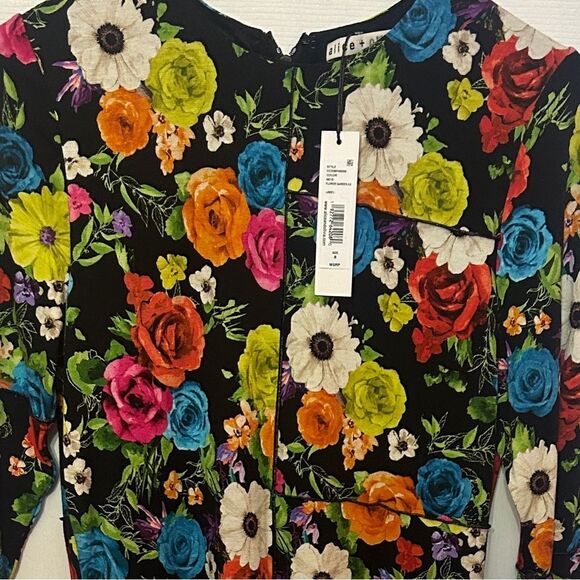 NWT Alice & Olivia Delora Floral Printed Long Sleeve Paneled Mini Dress Size 8 - Picture 8 of 12